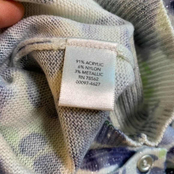 CHRISTOPHER & Banks Floral watercolor sweater M - Picture 9 of 9